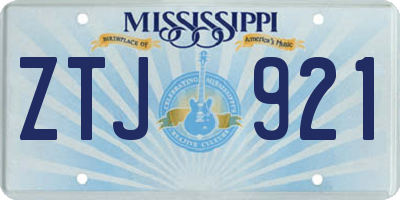 MS license plate ZTJ921