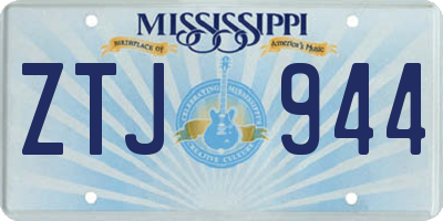 MS license plate ZTJ944