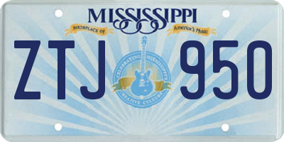 MS license plate ZTJ950