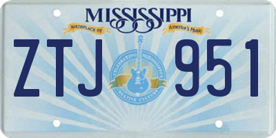 MS license plate ZTJ951