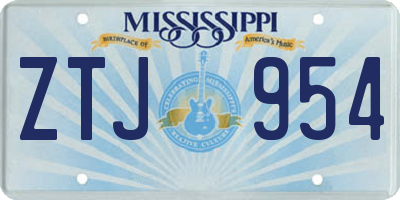 MS license plate ZTJ954