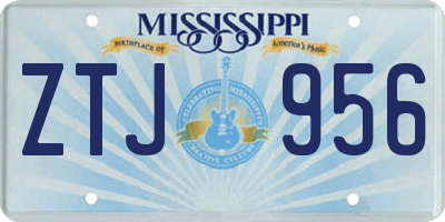 MS license plate ZTJ956