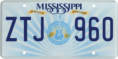 MS license plate ZTJ960