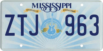 MS license plate ZTJ963