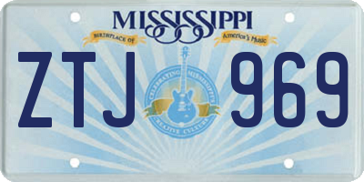 MS license plate ZTJ969