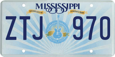 MS license plate ZTJ970