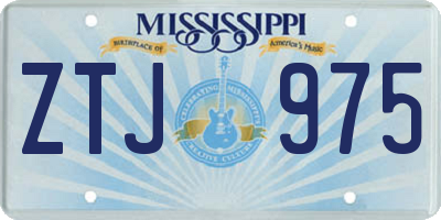 MS license plate ZTJ975