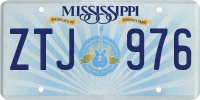 MS license plate ZTJ976