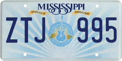 MS license plate ZTJ995