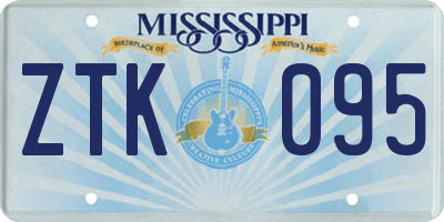 MS license plate ZTK095