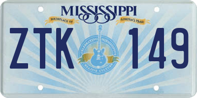 MS license plate ZTK149