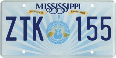 MS license plate ZTK155