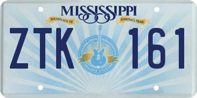 MS license plate ZTK161