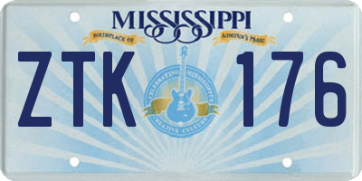MS license plate ZTK176