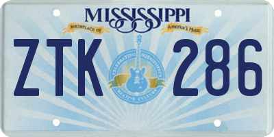 MS license plate ZTK286