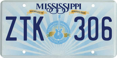 MS license plate ZTK306