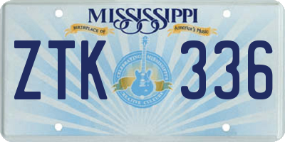 MS license plate ZTK336