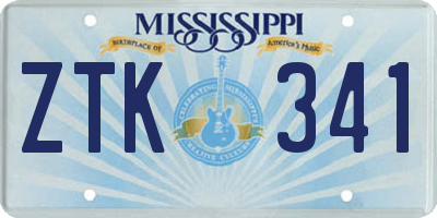 MS license plate ZTK341