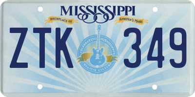 MS license plate ZTK349