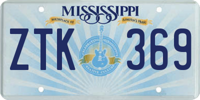 MS license plate ZTK369