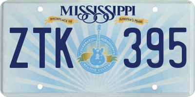 MS license plate ZTK395