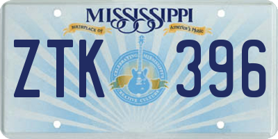 MS license plate ZTK396