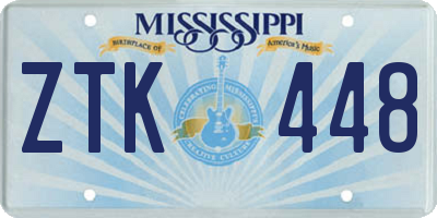 MS license plate ZTK448