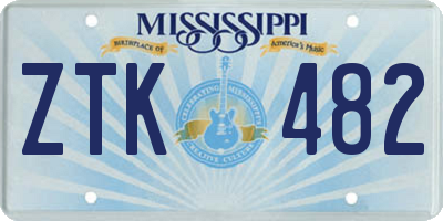 MS license plate ZTK482