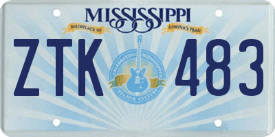 MS license plate ZTK483