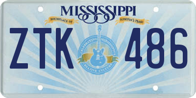 MS license plate ZTK486