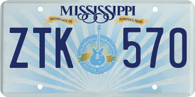 MS license plate ZTK570