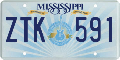MS license plate ZTK591
