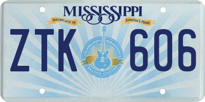 MS license plate ZTK606