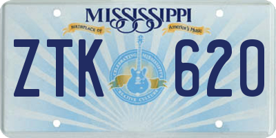 MS license plate ZTK620
