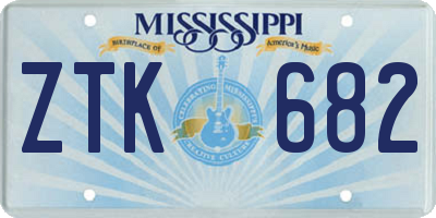 MS license plate ZTK682