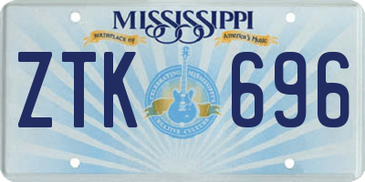 MS license plate ZTK696