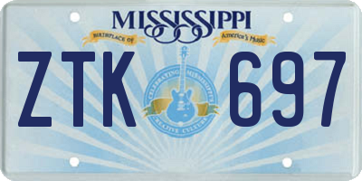 MS license plate ZTK697