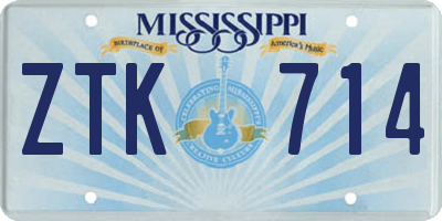MS license plate ZTK714