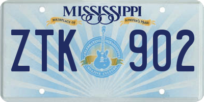MS license plate ZTK902