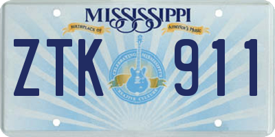 MS license plate ZTK911
