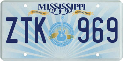 MS license plate ZTK969