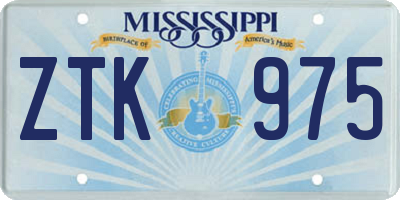 MS license plate ZTK975