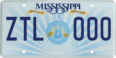 MS license plate ZTL000
