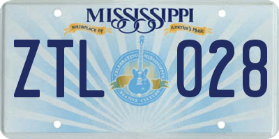 MS license plate ZTL028