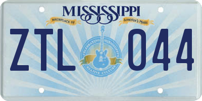 MS license plate ZTL044
