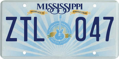 MS license plate ZTL047