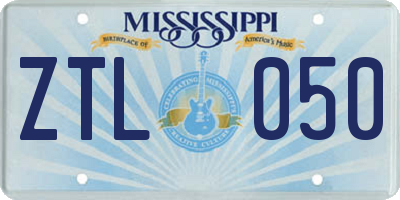 MS license plate ZTL050