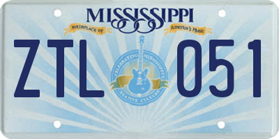 MS license plate ZTL051