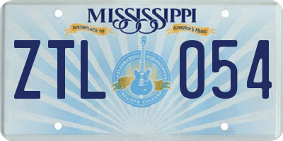 MS license plate ZTL054