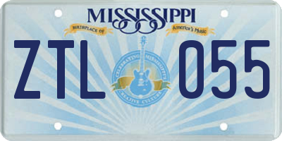 MS license plate ZTL055